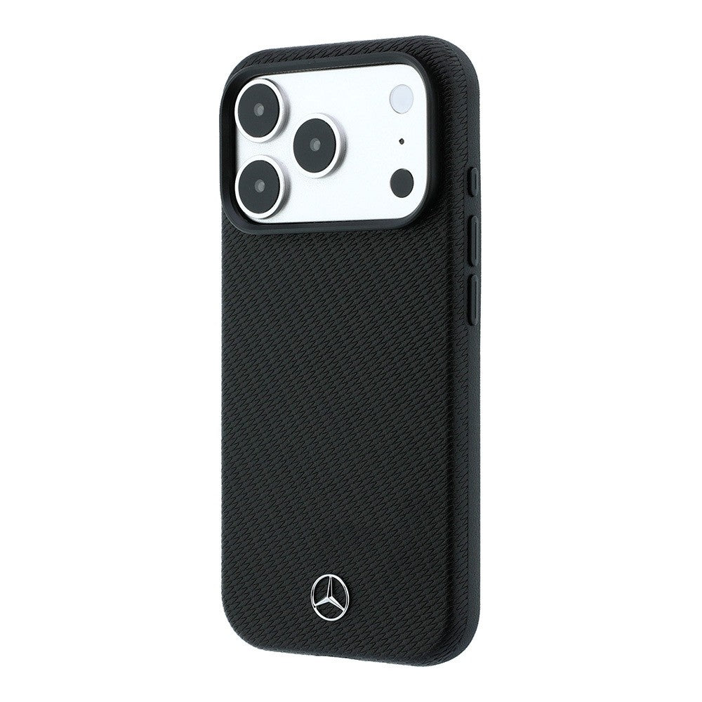 Apple iPhone 18 Pro Max Kılıf Mercedes Benz Orjinal Lisanslı M-safe Şarj Özellikli 3D Metal Logolu Wrap Wood Deri Kapak