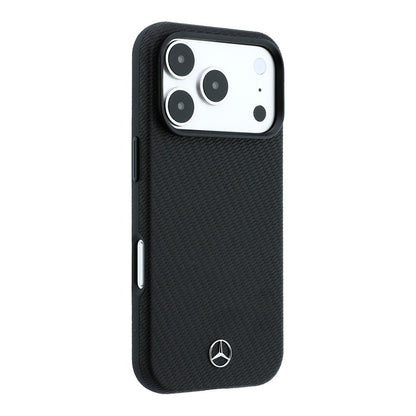 Apple iPhone 18 Pro Max Kılıf Mercedes Benz Orjinal Lisanslı M-safe Şarj Özellikli 3D Metal Logolu Wrap Wood Deri Kapak