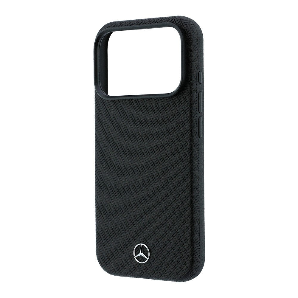 Apple iPhone 18 Pro Max Kılıf Mercedes Benz Orjinal Lisanslı M-safe Şarj Özellikli 3D Metal Logolu Wrap Wood Deri Kapak
