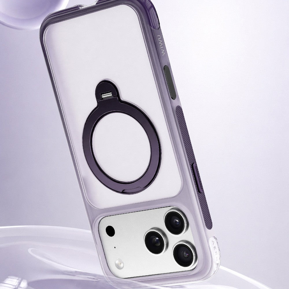 Apple iPhone 18 Pro Max Kılıf Wiwu AS-204 AeroShield Aurora Ultra Serisi M-safe Şarj Özellikli Airbag Tasarımlı Standlı Kapak