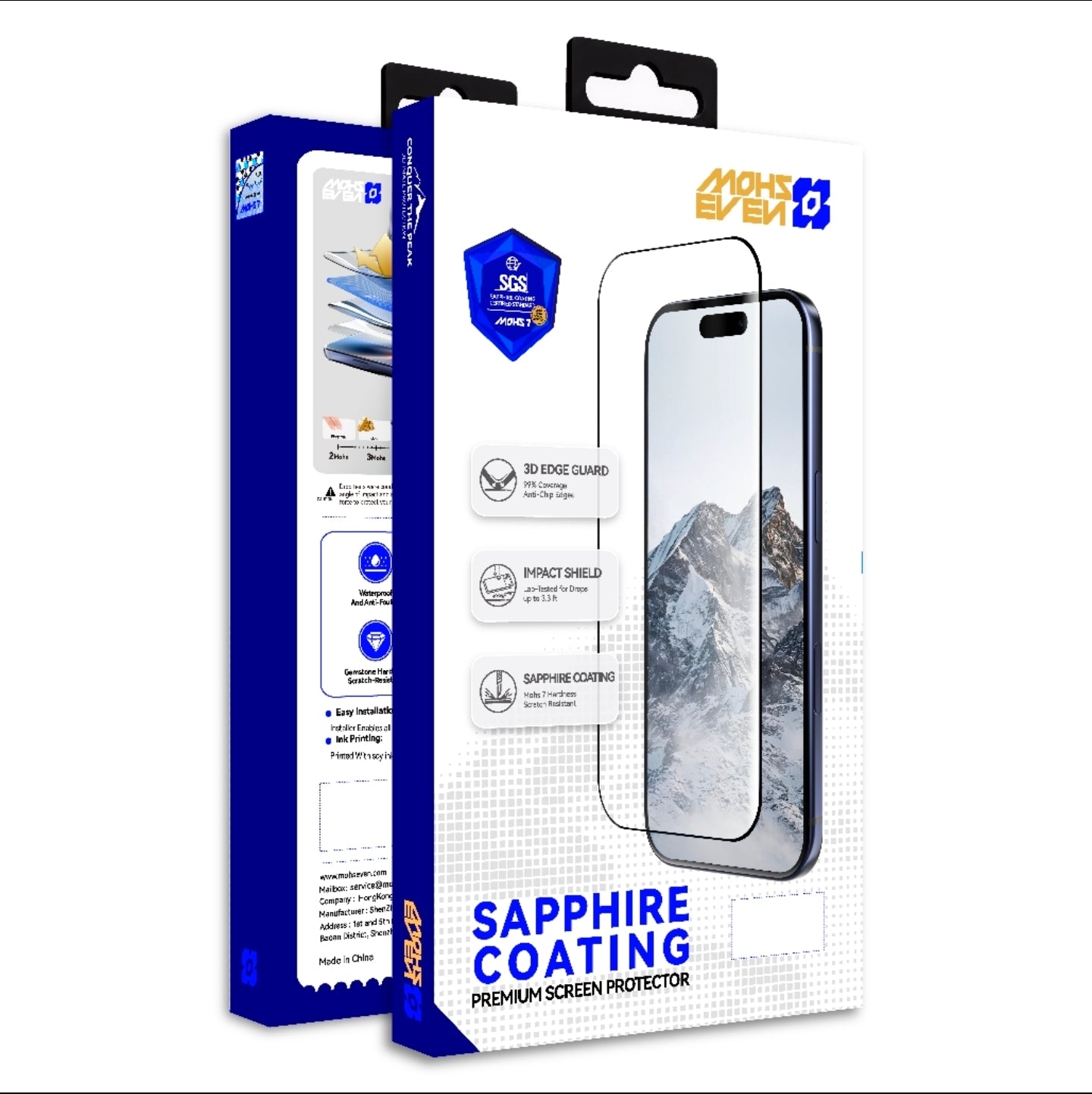 Apple iPhone 18 Pro Max Mohseven M7 HD Sapphire Coating Temperli Cam Ekran Koruyucu + Kolay Uygulama Aparatı