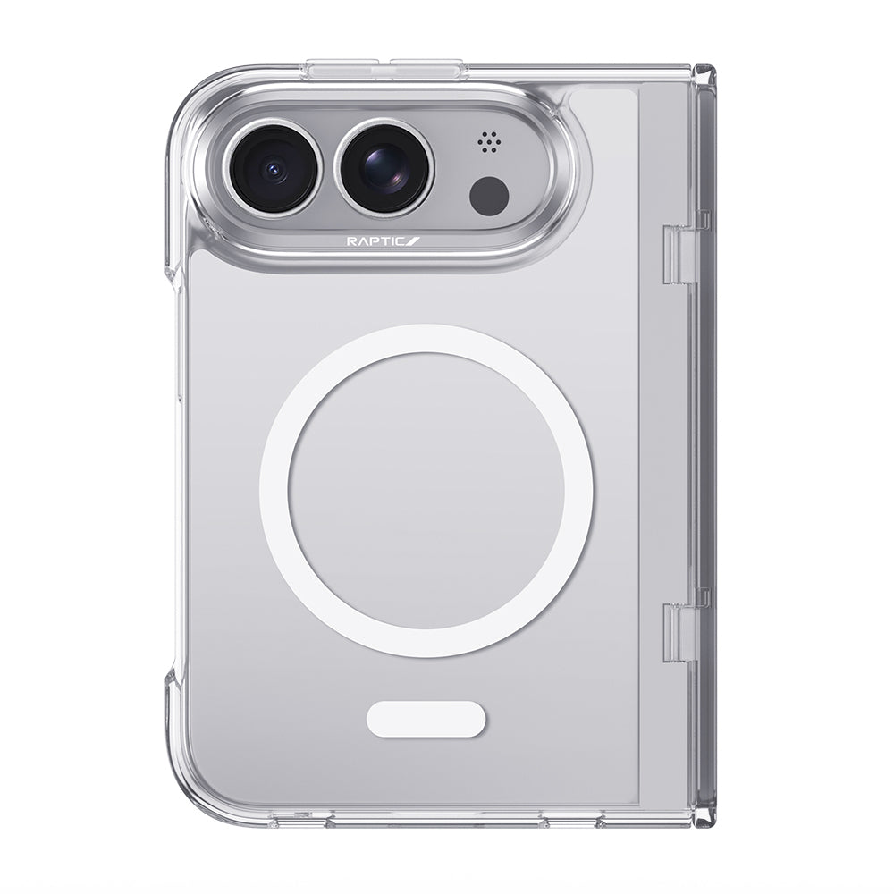 Apple iPhone Duo (Fold) Kılıf M-Safe Şarj Özellikli Raptic Air Clear Serisi Airbagli Kapak