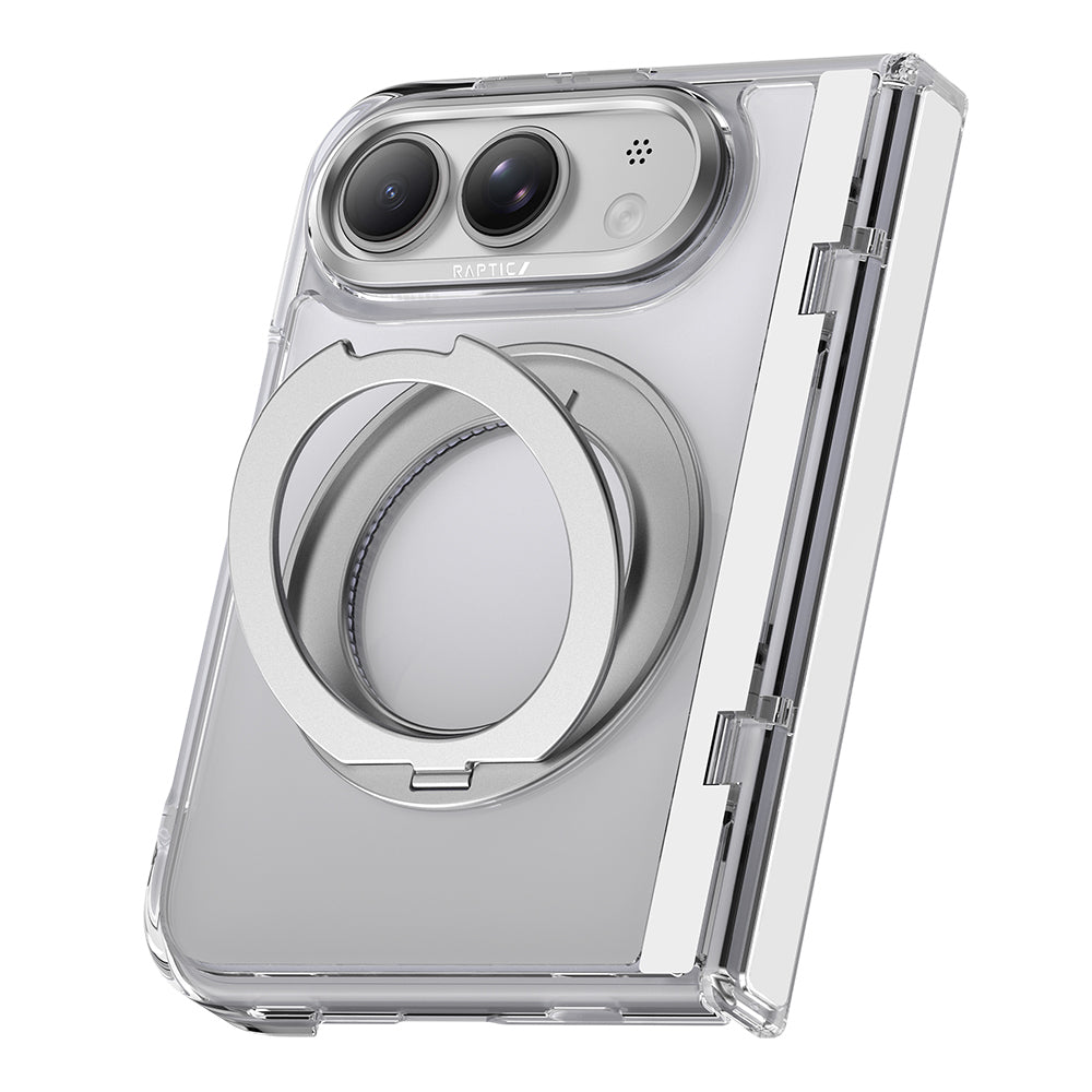 Apple iPhone Duo (Fold) Kılıf M-safe Şarj Özellikli Raptic Air Stand Serisi Aynalı Arka Yüzey Standlı Kapak