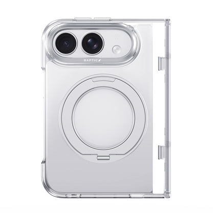 Apple iPhone Duo (Fold) Kılıf M-safe Şarj Özellikli Raptic Air Stand Serisi Aynalı Arka Yüzey Standlı Kapak