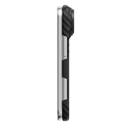 Apple iPhone Duo Kılıf M-safe Şarj Özellikli Metal Kamera Çerçeveli Raptic Aramid SkinPro Mondrian Serisi Karbon Kapak