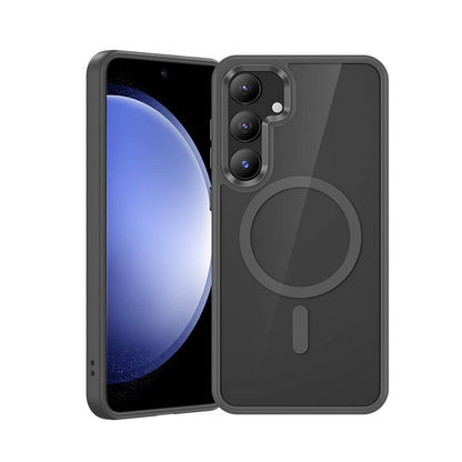 Galaxy S24 Kılıf M-safe Şarj Özellikli Şeffaf Arka Yüzey Benks MagClap TPU Çerçeve Kapak