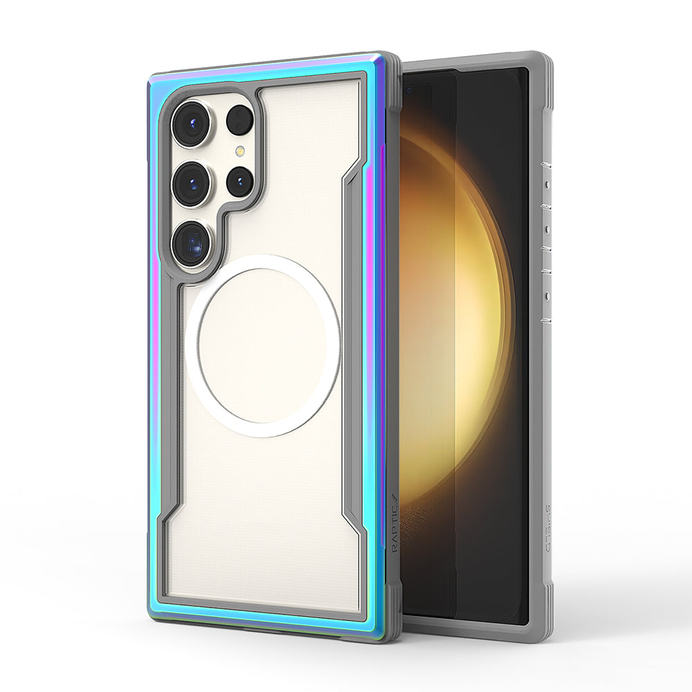 Galaxy S24 Ultra Kılıf M-safe Şarj Özellikli Airbagli Raptic Shield Serisi Şeffaf Arka Yüzey Kapak