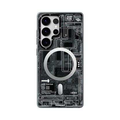 Galaxy S25 Ultra Kılıf M-safe Şarj Özellikli YoungKit Technology Serisi Kapak