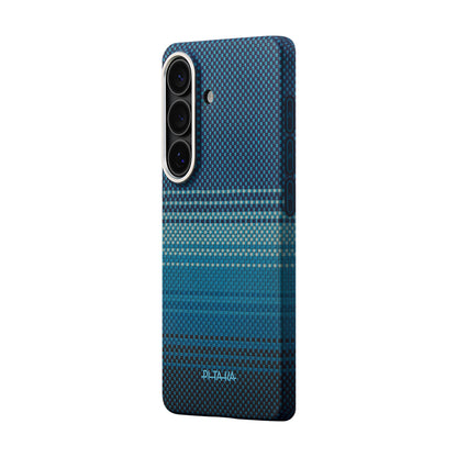 Galaxy S26 Kılıf M-safe Şarj Özellikli Aramid Fiber Pitaka Tactile Woven Sunset-Moonrise Serisi Kapak
