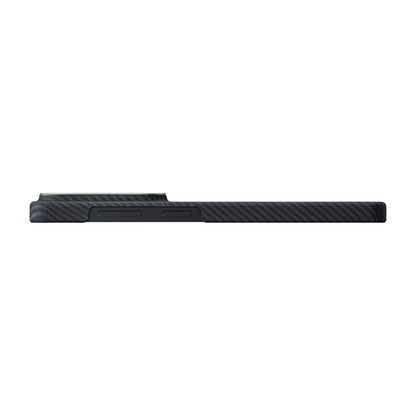Galaxy S26 Plus Kılıf M-safe Şarj Özellikli 600D Aramid Fiber Pitaka Edge Serisi Black-Grey Twill Kapak