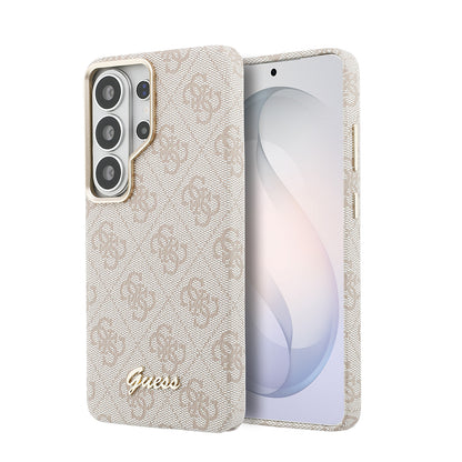 Galaxy S26 Ultra Kılıf Guess Orjinal Lisanslı M-safe Şarj Özellikli Script Yazı Logolu 4G Desenli Kapak