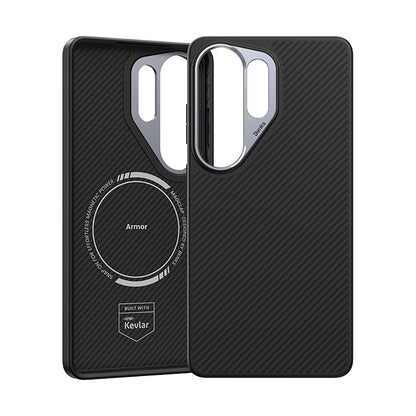 Galaxy S26 Ultra Kılıf Karbon Fiber M-safe Şarj Özellikli Benks Hybrid ArmorPro 600D Kevlar Kapak