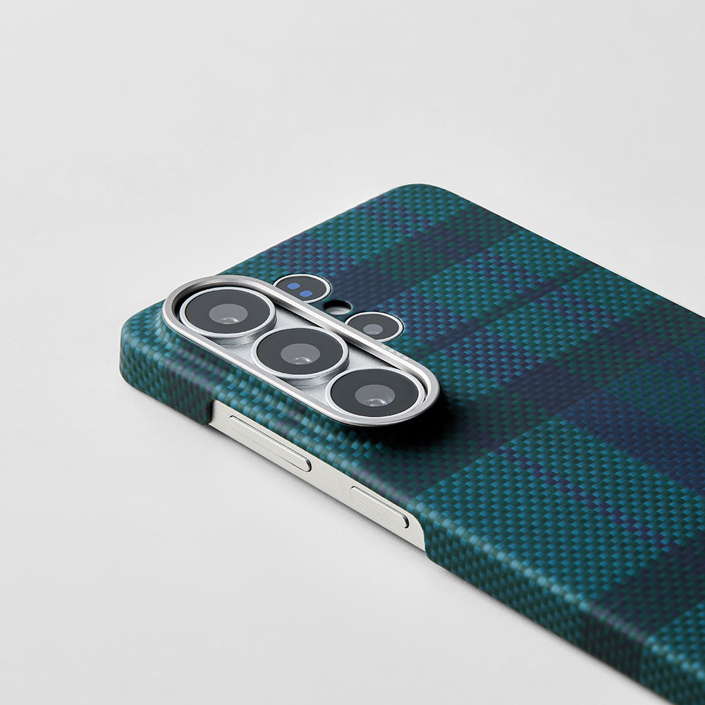 Galaxy S26 Ultra Kılıf M-safe Şarj Özellikli Aramid Fiber Pitaka Flora in Grid Serisi Kapak