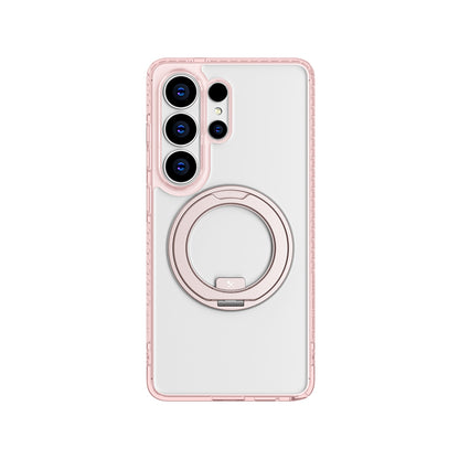 Galaxy S26 Ultra Kılıf M-safe Şarj Özellikli Şeffaf 360 Derece Standlı Amazingthing Titan MagSpin Serisi Kapak