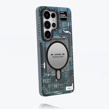 Galaxy S26 Ultra Kılıf M-safe Şarj Özellikli Youngkit 360 Derece Standlı Technology Serisi Kapak