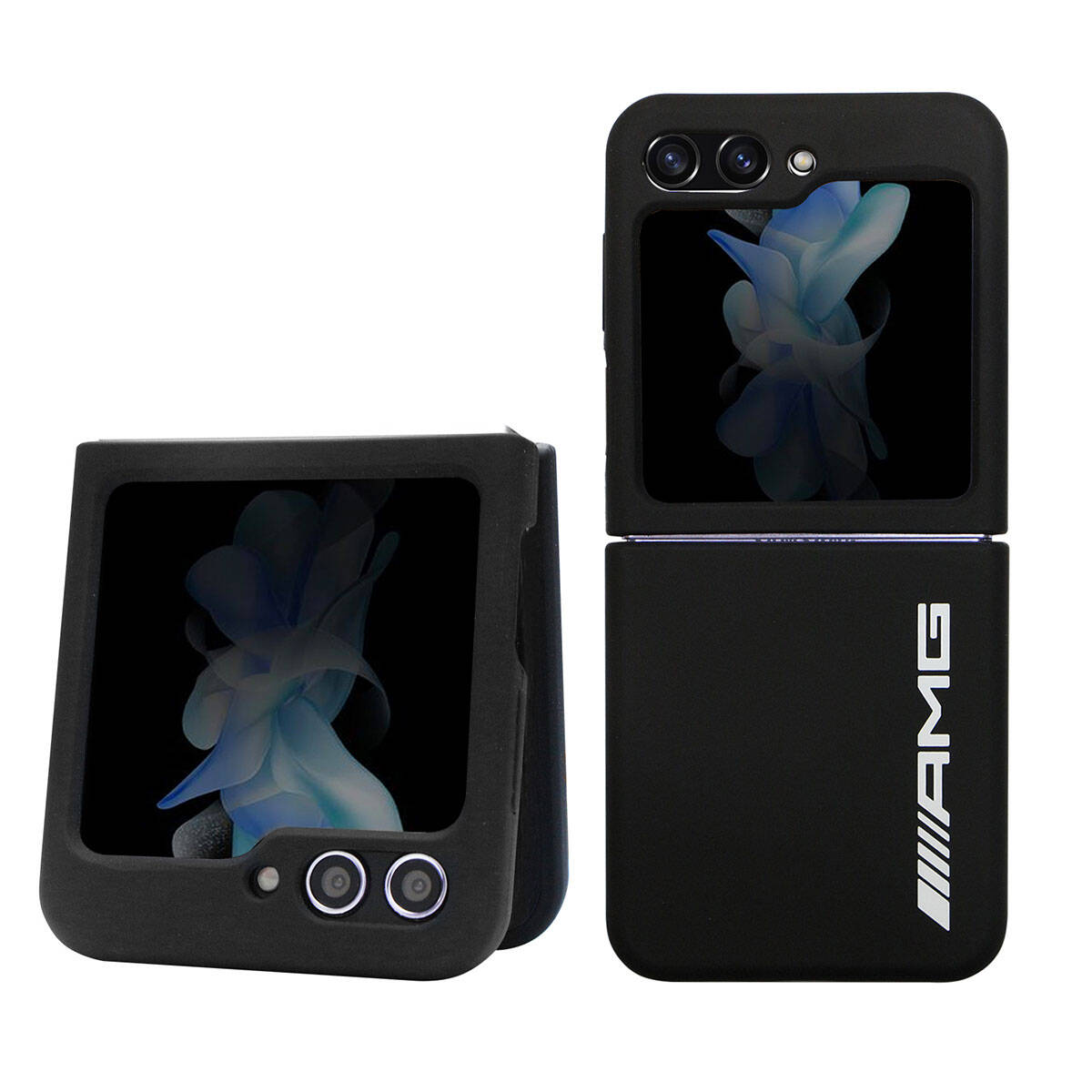 Galaxy Z Flip 5 Kılıf AMG M-safe Şarj Özellikli Büyük Logo Dizayn Orjinal Lisanslı Kapak