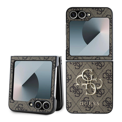 Galaxy Z Flip 6 Kılıf Guess Orjinal Lisanslı Leather Metal Logo Kapak