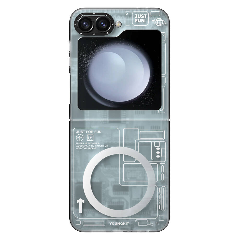 Galaxy Z Flip 6 Kılıf M-safe Şarj Özellikli Youngkit Technology Serisi Kapak