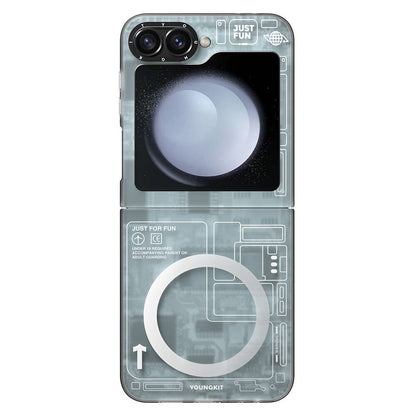 Galaxy Z Flip 6 Kılıf M-safe Şarj Özellikli Youngkit Technology Serisi Kapak