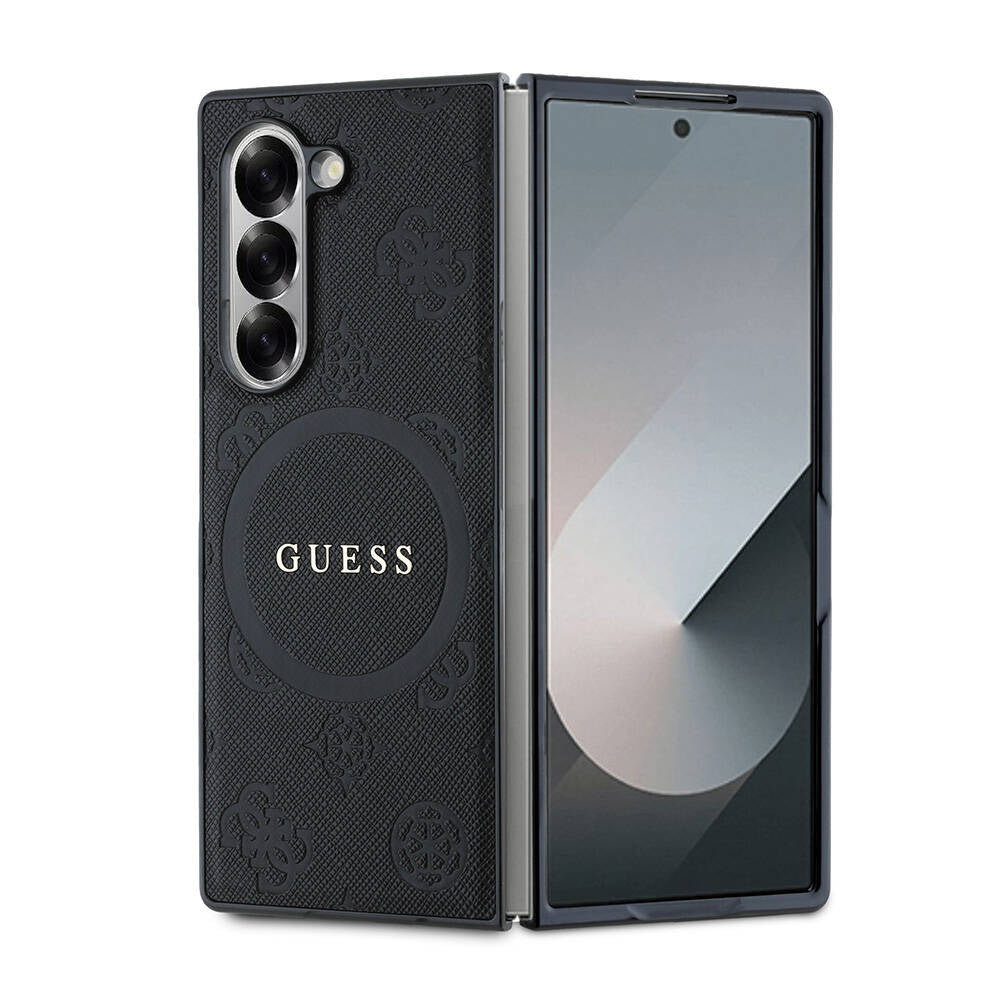 Galaxy Z Fold 6 Kılıf Guess Orjinal Lisanslı M-safe Şarj Özellikli Saffiano Metal Logo Kapak