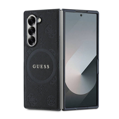 Galaxy Z Fold 6 Kılıf Guess Orjinal Lisanslı M-safe Şarj Özellikli Saffiano Metal Logo Kapak