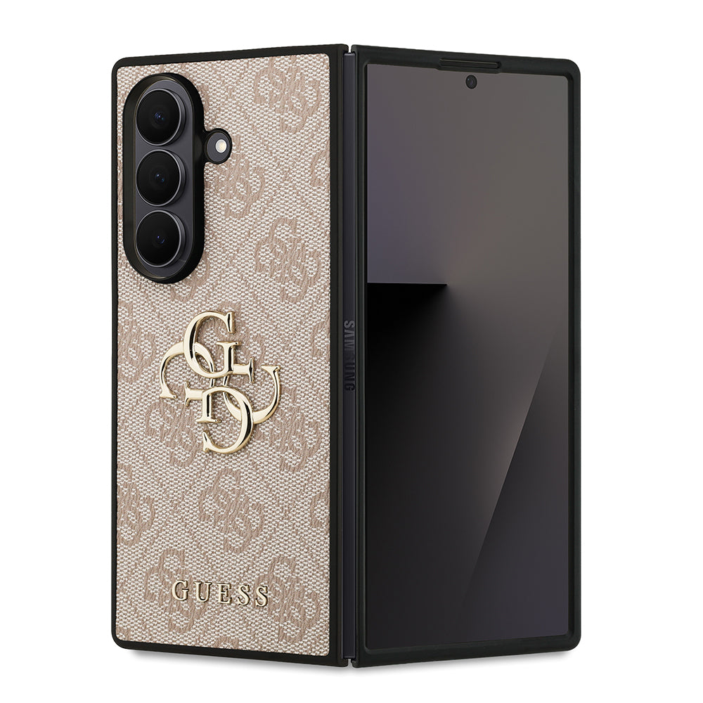 Galaxy Z Fold 7 Kılıf Guess Orjinal Lisanslı PU Deri Büyük Metal Logo Dizaynlı Kapak