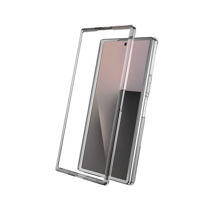 Galaxy Z Fold 7 Kılıf M-safe Şarj Özellikli Transparan Sert PC Wlons Pita Standlı Kapak