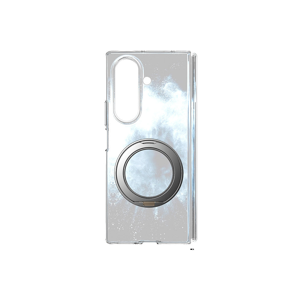 Galaxy Z Fold 7 Kılıf M-safe Şarj Özellikli Transparan Sert PC Wlons Pita Standlı Kapak