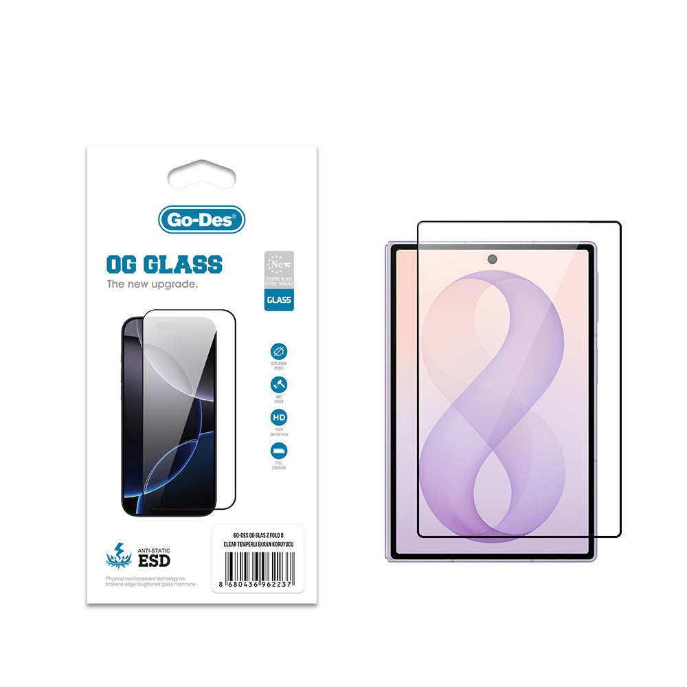 Galaxy Z Fold 8 Go Des OG Glass Antistatik Temperli Cam Ekran Koruyucu