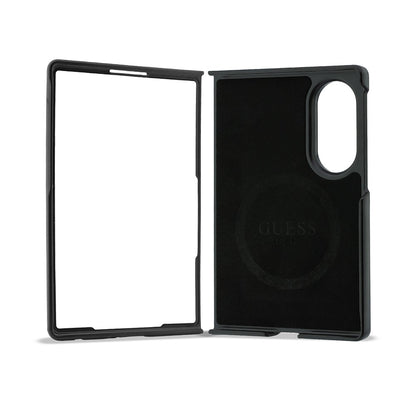 Galaxy Z Fold 8 Kılıf Guess Orjinal Lisanslı M-safe Şarj Özellikli 360 Derece Dönebilen Standlı PU Metal Logolu Kapak