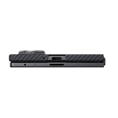 Galaxy Z Fold 8 Kılıf M-safe Şarj Özellikli 600D Aramid Karbon Fiber Pitaka Edge Serisi Black-Grey Twill Kapak