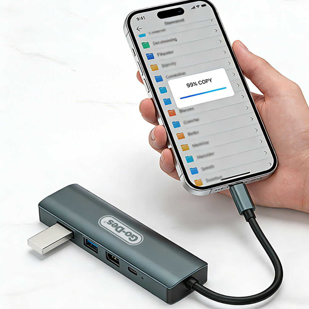 Go Des GD-6873 Type-C to HDTV 5in1 Dönüştürücü Adaptör