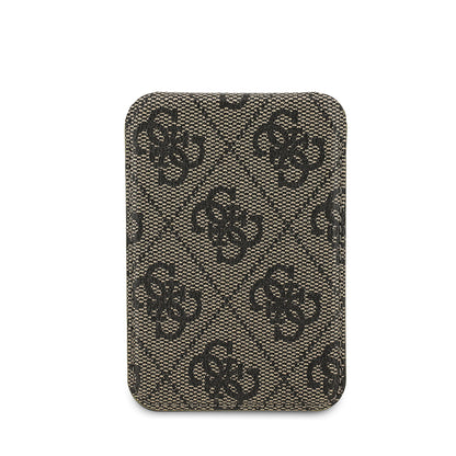 Guess Orjinal Lisanslı PU Deri 4G Desenli Metal Büyük 4G ve Yazı Logolu Standlı Magnetik Kartlık
