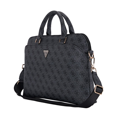 Guess Orjinal Lisanslı 4G Desenli Üçgen Logolu Omuz Askılı 15 inç Laptop Çantası