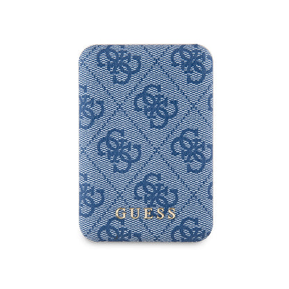 Guess Orjinal Lisanslı Dijital Led Göstergeli PU Deri 4G Desenli Metal Yazı Logolu Powerbank 5000mAh 15W