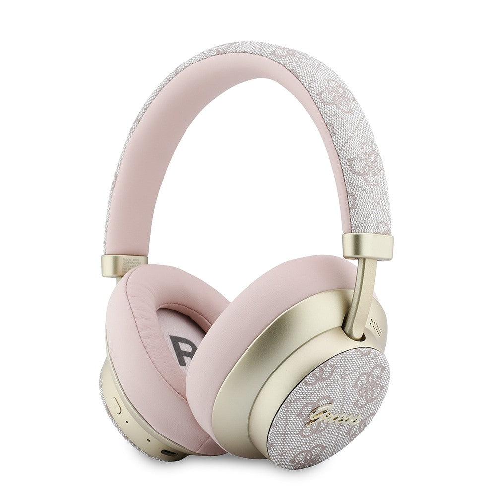 Guess Orjinal Lisanslı ENC PU 4G Desenli Metal Yazı Logolu Kulak Üstü Bluetooth Kulaklık v5.4