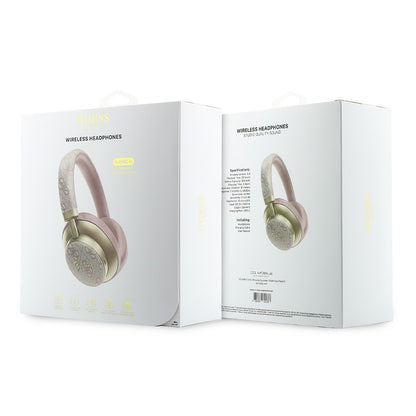 Guess Orjinal Lisanslı ENC PU 4G Desenli Metal Yazı Logolu Kulak Üstü Bluetooth Kulaklık v5.4