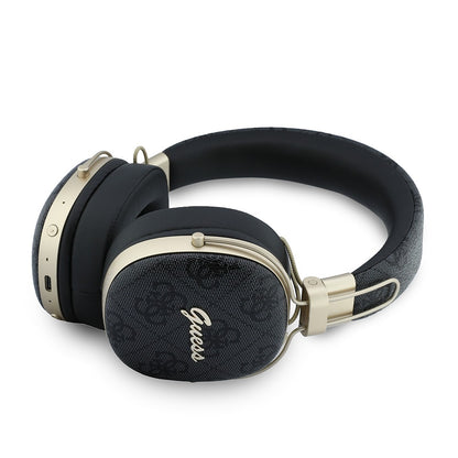 Guess Orjinal Lisanslı ENC Teknolojili PU 4G Desenli Metal Yazı Logolu Kulak Üstü Bluetooth Kulaklık v5.4