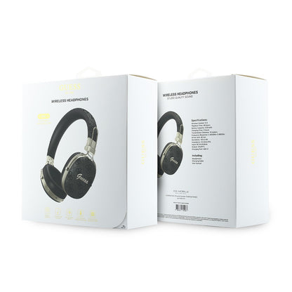 Guess Orjinal Lisanslı ENC Teknolojili PU 4G Desenli Metal Yazı Logolu Kulak Üstü Bluetooth Kulaklık v5.4
