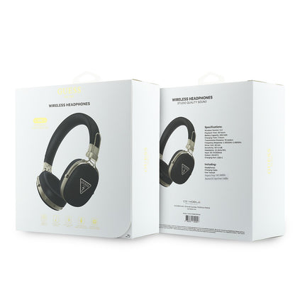 Guess Orjinal Lisanslı ENC Teknolojili PU Üçgen Metal Logolu Kulak Üstü Bluetooth Kulaklık v5.4