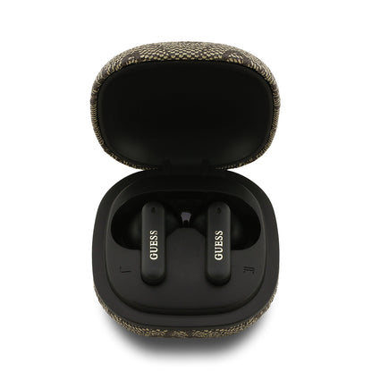 Guess Orjinal Lisanslı PU 4G Desenli Klasik Metal Yazı Logolu TWS Kulak İçi Bluetooth Kulaklık