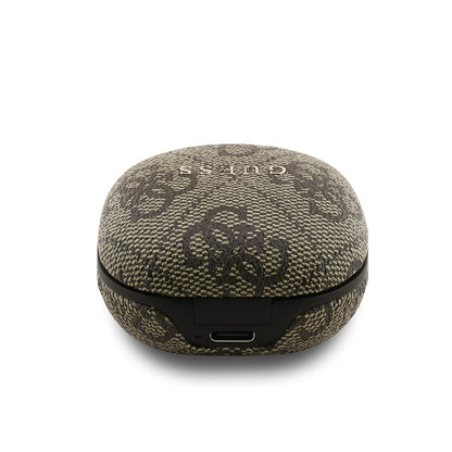 Guess Orjinal Lisanslı PU 4G Desenli Klasik Metal Yazı Logolu TWS Kulak İçi Bluetooth Kulaklık