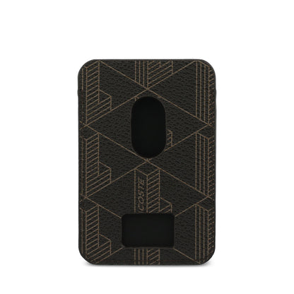 Lacoste Orjinal Lisanslı 2 Hazneli PVC Karışık Monogram Desenli Magnetik Kartlık