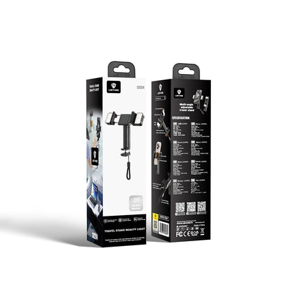 Lenyes CR204 360° Dönebilen Işıklı Seyahat Telefon Tutucu ve Standı