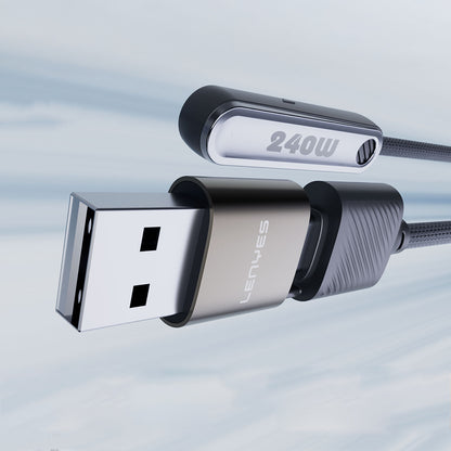 Lenyes LC569 2in1 USB-A - Type-C + Type-C Standlı Data ve Şarj Kablosu 240W 1.2M