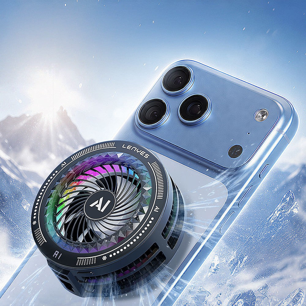 Lenyes LPC205 Akıllı Sıcaklık Kontrollü Adaptif AI Modlu RGB Işıklı Alüminyum Telefon Soğutucu Fan