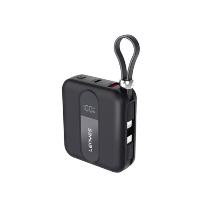 Lenyes P562L Dijital LED Göstergeli Type-C ve Lightning Kablolu Powerbank 22.5W 10000mAh