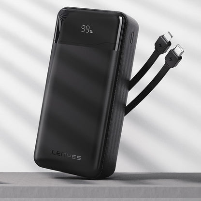 Lenyes PX280D Dijital LED Ekranlı Type-C ve Lightning Kablolu Powerbank 22.5W 20.000mAh