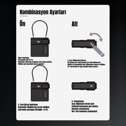 Micflip P25 TSA Kilit ve Find My Takip Özellikli Valiz Seyehat Kiliti