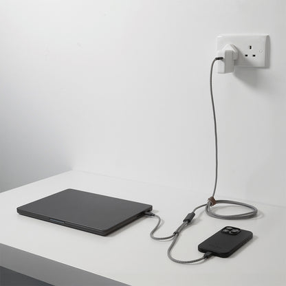 Native Union Belt Serisi PD 2in1 Type-C To Type-C Hızlı Şarj Özellikli Şarj ve Data Kablosu 140W 2M